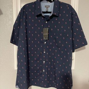Van Heusen Never Tuck Button Up Flamingo shirt